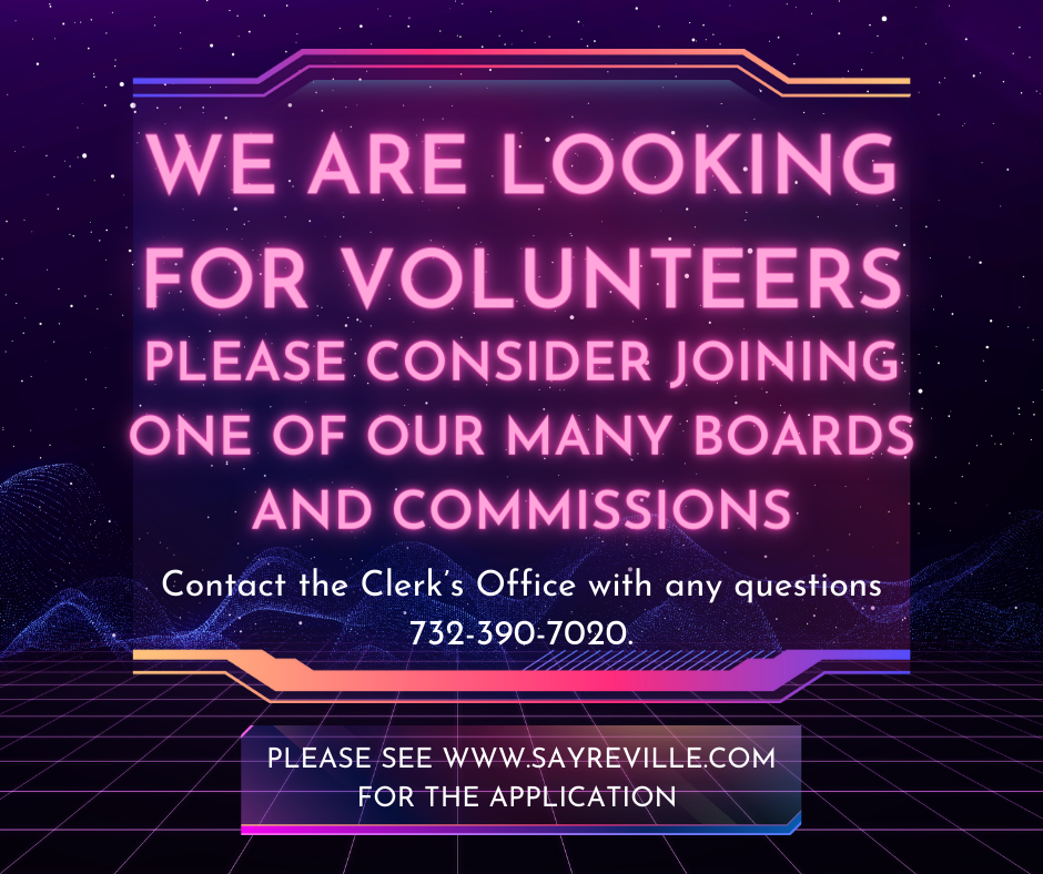 Boards and Commissions Volunteer Information Borough of Sayreville
